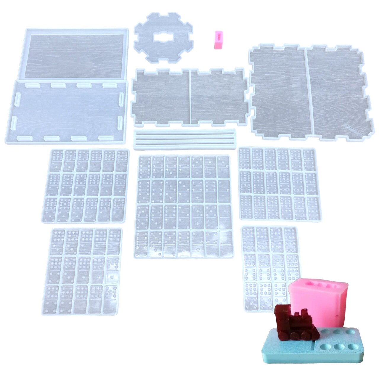 Mexican Train Dominoes Full Game Mold Set for Epoxy Resin Art